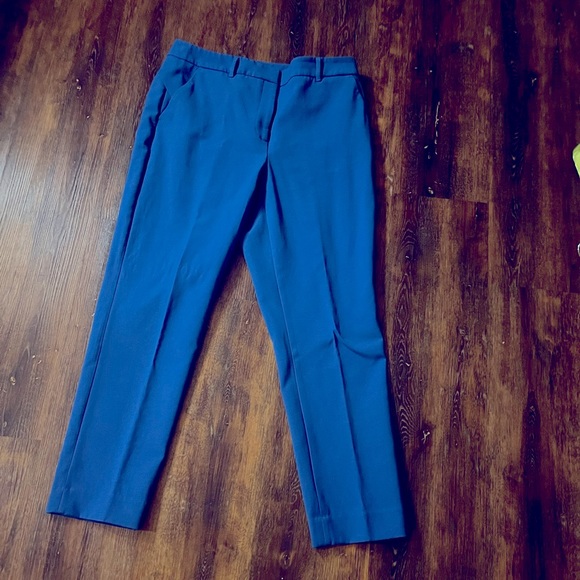 WHBM Slim Blue Trousers Ankle Length.  Waste Band and Belt  Loops. - Picture 2 of 4